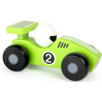 Small Foot raceauto hout/wit 13 x 6 cm - Groen