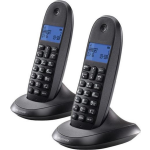 Motorola C1002 LB+ DECT Dúo - Teléfono Inalámbrico - Negro