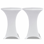 Conjunto de 2 Manteles blancos ajustados para mesa de pie - 70 cm diámetro - Wit