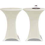 Conjunto de 2 Manteles color crema ajustados para mesa de pie - 60 cm diámetro