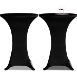 Conjunto de 2 Manteless ajustados para mesa de pie - 80 cm diámetro - Negro