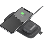 FRESH 'N REBEL Base Duo 10 Watt Double Wireless Charging Pad met Poweradapter 30 Watt Donkergrijs