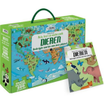 Rebo Productions Dieren - puzzel 200 stukjes en boek - Groen