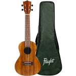 Flight Natural Series NUC200 Teak concert ukelele met brede topkam inclusief gigbag