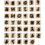 Creotime foam stempels letters & cijfers 3 x 3 cm 41 delig - Zwart