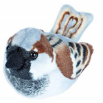 Wild Republic vogel junior 9 cm polyester wit/bruin/zwart