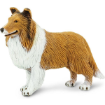 Safari hond collie junior 10 cm rubber bruin/wit