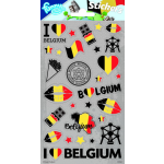 Funny Products stickers België 20 x 10 cm folie papier 28 stuks - Grijs
