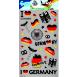 Funny Products stickers Duitsland 20 x 10 cm 28 stuks - Grijs