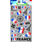 Funny Products stickers Frankrijk 20 x 10 cm 28 stuks - Grijs
