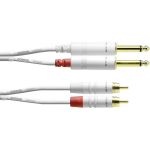 Cordial CFU3PC-SNOW Intro verloopkabel 2x 6.3 TS jack - 2x RCA 3m wit