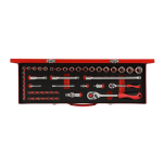 Gedore RED | R46004049 | Dopsleutelset | 1/4” + 1/2* | 49-Delig - Negro