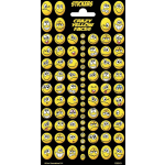 Funny Products stickervel Crazy Faces papier 88 stuks - Geel