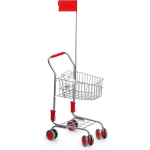 Small Foot winkelwagen zilver/rood 37x32x60 cm