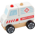 Viga Toys stapelfiguur ambulance 13 cm - Wit
