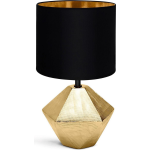 BES LED Led Tafellamp - Tafelverlichting - Aigi Uynimo - E14 Fitting - Rond - Mat/goud - Keramiek - Zwart