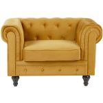 Beliani Chesterfield Fauteuil Fluweel 75 X 110 Cm - Amarillo