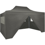 Vidaxl Partytent Met 4 Zijwanden Inklapbaar 3x4 M Staal Antraciet - Grijs