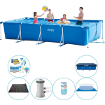 Intex Zwembad Combi Deal - Frame Pool Rechthoekig 450x220x84 Cm - Blauw