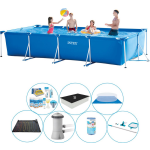 Intex Alles In 1 Zwembad Set - Frame Pool Rechthoekig 450x220x84 Cm - Blauw