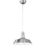 BES LED Led Hanglamp - Hangverlichting - Trion Wulo - E27 Fitting - Rond - Mat Nikkel - Aluminium