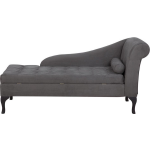 Beliani Pessac Chaise Longue Microvezels 145 X 65 Cm - Grijs