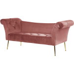 Beliani Nantilly Chaise Longue Fluweel 70 X 175 Cm - Roze