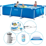 Intex Frame Pool Rechthoekig 300x200x75 Cm - 6-delig - Zwembad Inclusief Accessoires - Blauw