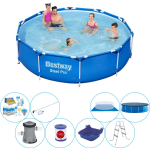 Bestway Zwembad Inclusief Accessoires - Steel Pro Rond 305x76 Cm - Blauw