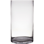 Bellatio Design Transparante Home-basics Cylinder Vaas/vazen Van Glas 40 X 25 Cm - Bloemen/boeketten - Binnen Gebruik