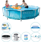 Intex Zwembad Combinatie Deal - Metal Frame Rond Strandzijde 305x76 Cm - Blauw