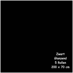 Benza Kaftpapier Schoolboeken - Glanzend - 200 X 70 Cm - 5 Rollen - Zwart