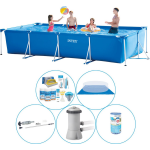 Intex Zwembad Super Deal - 6-delig - Frame Pool Rechthoekig 450x220x84 Cm - Blauw