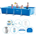 Intex Zwembad Comfort Pakket - 8-delig - Frame Pool Rechthoekig 450x220x84 Cm - Blauw
