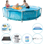 Intex Zwembad Deal - 7-delig - Metal Frame Rond Strandzijde 305x76 Cm - Blauw