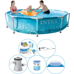 Intex Zwembad Inclusief Accessoires - 6-delig - Metal Frame Strandzijde 305x76 Cm - Blauw