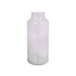 Glazen Melkbus Bloemen Vaas/vazen Smalle Hals 15 X 35 Cm - Transparante Bloemenvazen Van Glas