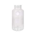 Glazen Melkbus Bloemen Vaas/vazen Smalle Hals 15 X 30 Cm - Transparante Bloemenvazen Van Glas