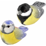 Wild Republic Set Van 2x Stuks Pluche Vogels Knuffels Van 14 Cm Met Geluid - Koolmees En Pimpelmees - Speelgoed Dieren