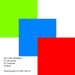 Benza Assortiment Kaftpapier Voor Schoolboeken - Lime Groen,, Rood - 300 X 50 Cm - 6 Rollen - Turquoise