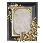 Clayre & Eef Fotolijst 17*3*21 Cm / 10*15 Cmkleurig Polyresin Rechthoekig Bloemen 2f0693 - Goud