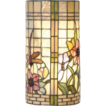 Clayre & Eef Tiffany Wandlamp Uit De Flowerbed Serie -, Ivory, Multi Colour - Ijzer, Glas - Beige