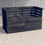 Vidaxl Tuinbank 2-zits Pallet Massief Grenenhout Donker - Gris