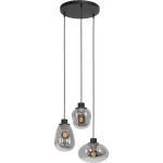 Steinhauer Hanglamp Reflection 3 Lichts Ø 40 Cm Rook - Zwart