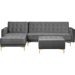 Beliani Aberdeen Slaapbank Guld Fluweel 267x168x83 - Gris