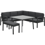 Garden Impressions Tropea Lounge Dining Set 5-delig - Donker - Grijs