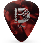 D'Addario 1CRP2-10 red pearl celluloid plectra 10 pack light