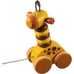 Detoa trekfiguur giraffe junior hout 11 cm/bruin 7 delig - Geel