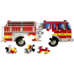 Melissa & Doug vloerpuzzel brandweerwagen 24 stukjes - Rood