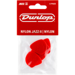 Dunlop Jazz II Nylon 1.18mm 6-pack plectrumset rood